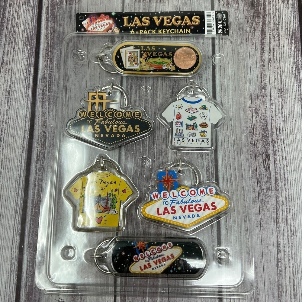 Las Vegas Keychain 6 Pack Welcome‎ to Vegas Casino Signs